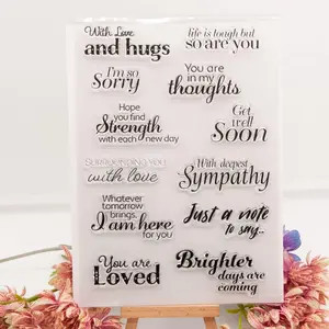 with Love and Hugs Sentiment Clear Stamps for Card Making Decoration and DIY Scrapbooking