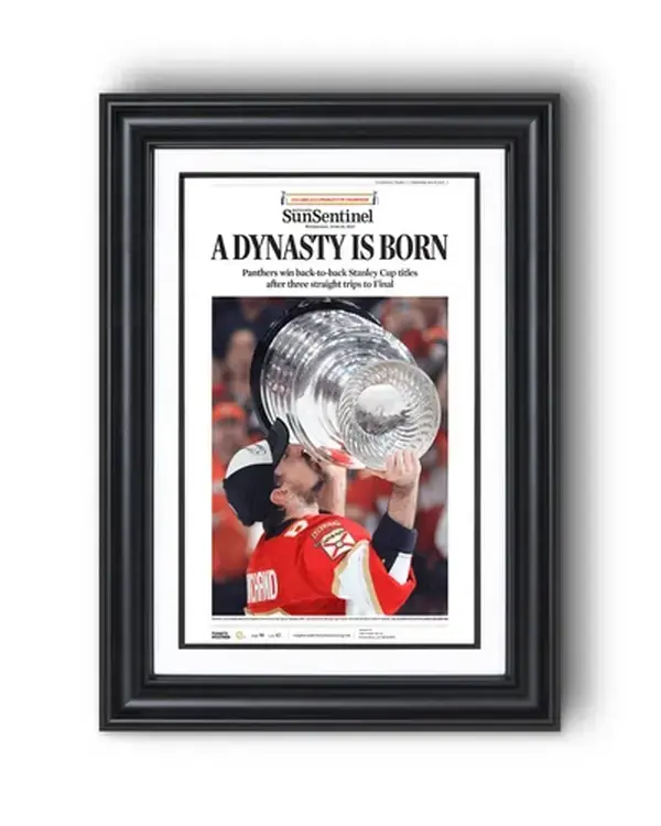 2025 Florida Panthers Stanley Cup Champions "A DYNASTY IS BORN!" Newspape Poster Print - NO FRAME