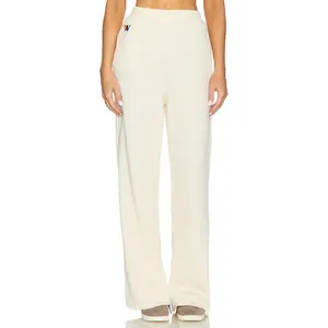Aviator Nation Wide Leg Womens Pocket Sweatpants in Vintage White