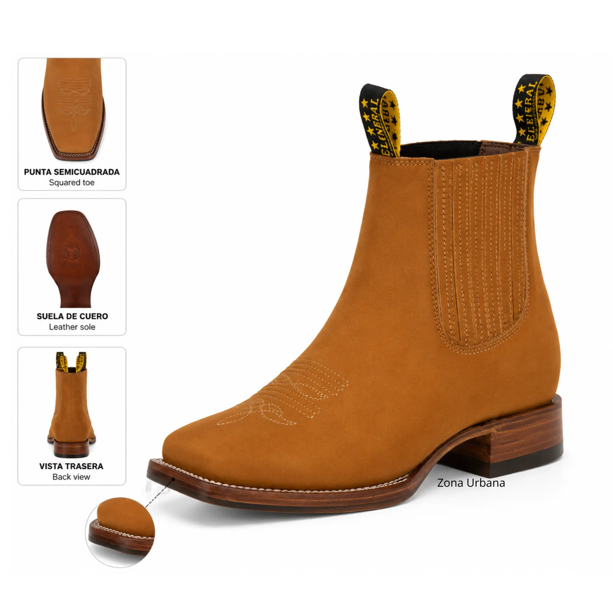 El General Men’s Ankle Boots – Nobuck Oro Viejo