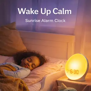 Sunrise Wake Up Light Alarm Clock Wake Up Gently Not Suddenly Natural Wake-Up Light for Heavy Sleepers Kids Sleep Better Wake Happier