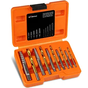 14Pcs Screw Extractor and Left Hand Drill Bits Set, Bolt Remover Reverse Cobalt HSS Steel Drill Bit  WYBENZ