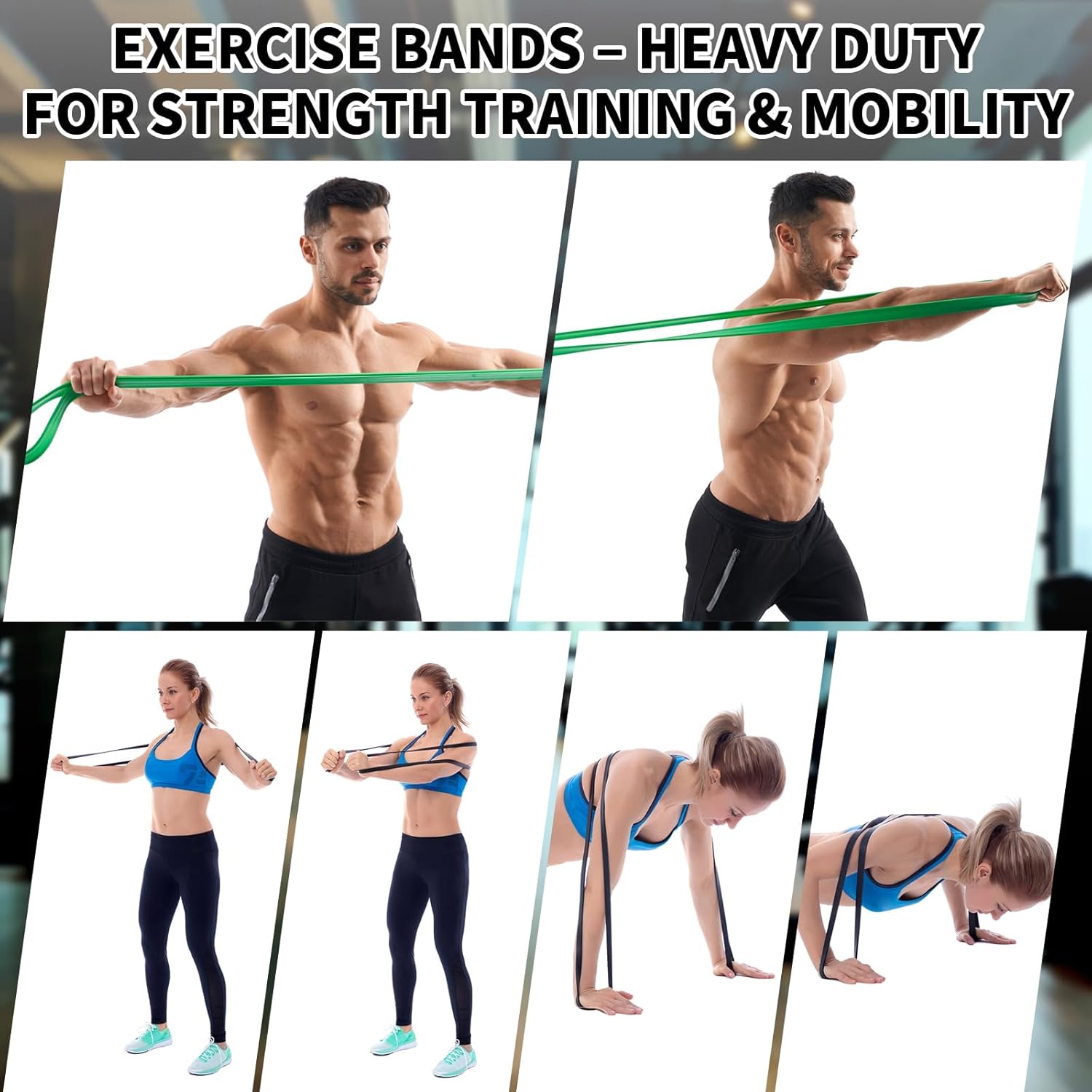 Resistance Bands Set of 5 – Pull Up Assistance Bands for Men & Women, Heavy Duty Workout Bands for Exercise, Strength Training, Stretching, Physical Therapy, Home & Gym