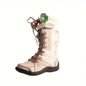 1pr TMA EYES 2023 Mid-Calf Boots - Casual Western Style, Solid Color, Comfortable All-Season Winter Boots with Zipper Closure, Round Toe, Flat Heel, TPR Sole, Fabric Insole, Split Cow Faux Leather Upper & Fabric Inner Women Girl