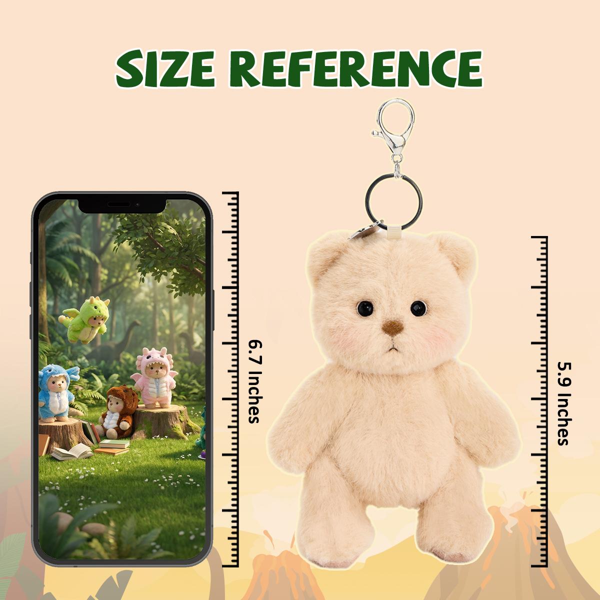 Getahug Jurassic Dino Series Plush Mini Bear Blind Box | 5.9 Inches Bag Charm Keychains Gift