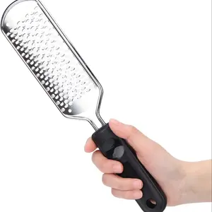 Compact, Large, Waterproof, Stainless Steel Foot Scrubbers Feet Callus Remover for Dry/Wet Skin, Unique Texture Fits Foot Curve Perfectly, Removing Excess Keratin and Dead Skin Effectively, Restoring Foot Skin Softness, Easy to Rinse Clean, Handle