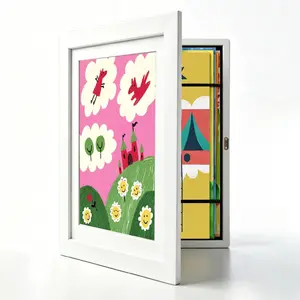 4 Pack 9x12 White  Art Frame, Front Opening Changeable Artwork Display, Picture Holder with Storage for 's Drawings, Wall or Tabletop Gallery Decor, School Project Organizer