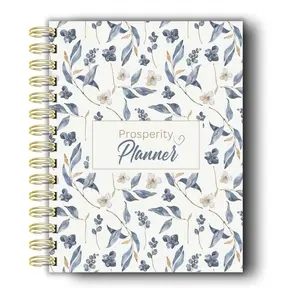 Prosperity Planner 206 Page Undated Daily Weekly Monthly Budget & Life Planner with Budget Stickers and Folder - Meal Planner Included