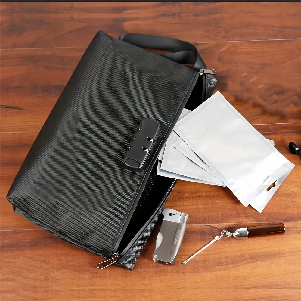 Carbon-Lined Smell Proof Stash Bag with Combination Lock, Odor-Proof Storage Container for Travel, Home Improvement Security & Safety Accessory