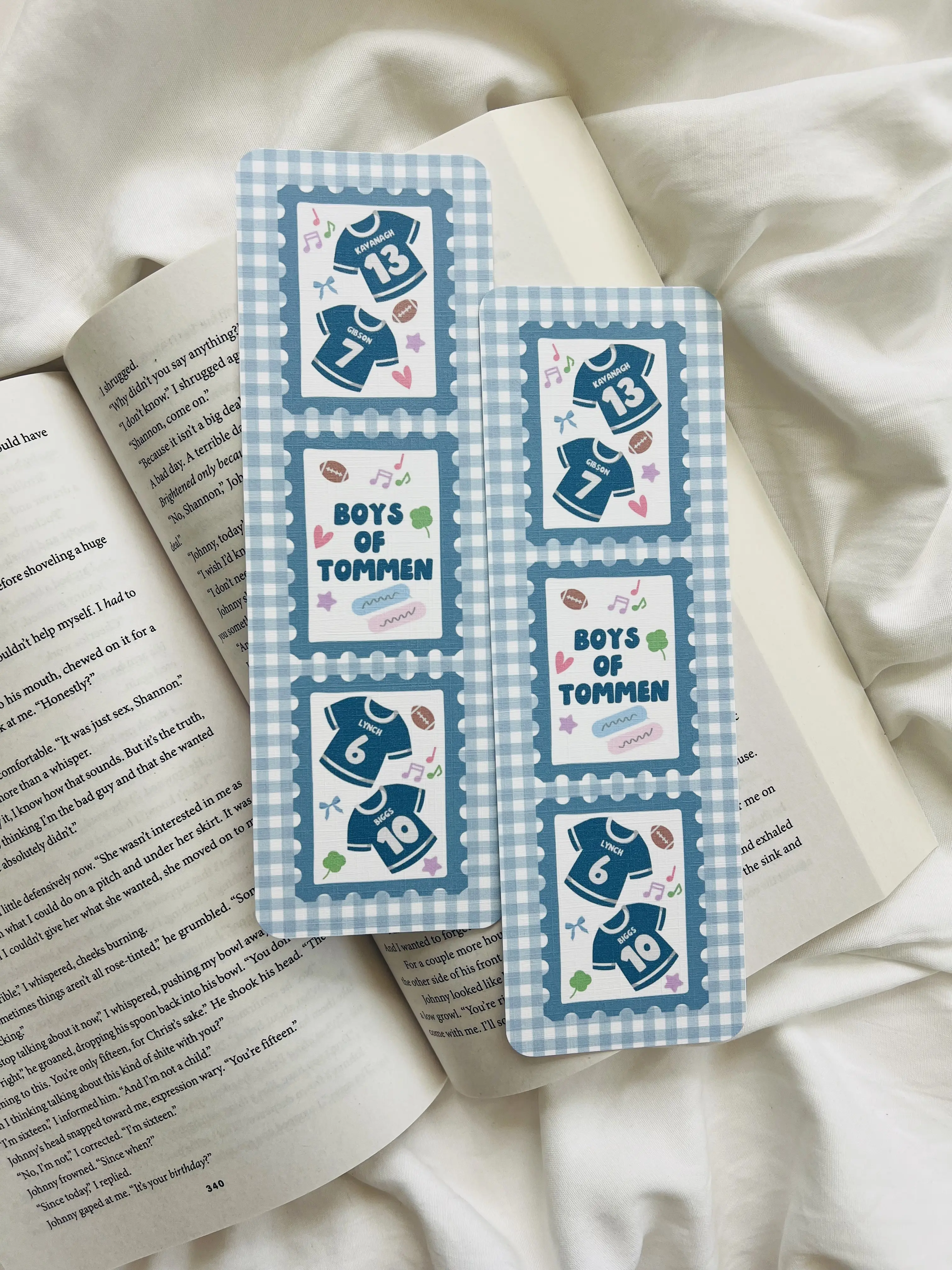Boys of Tommen Stamp Bookmark - Tommen College - Linen - Tassel - Ribbon - Romance