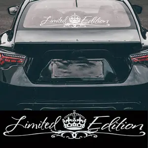 1PC Limited Edition Royal Crown Car Windshield Sticker, Waterproof Polyethylene, Sport Style Car Decal, Waterproof Decals, Vehicle Exterior Decoration, 59.5cm/23.43inch