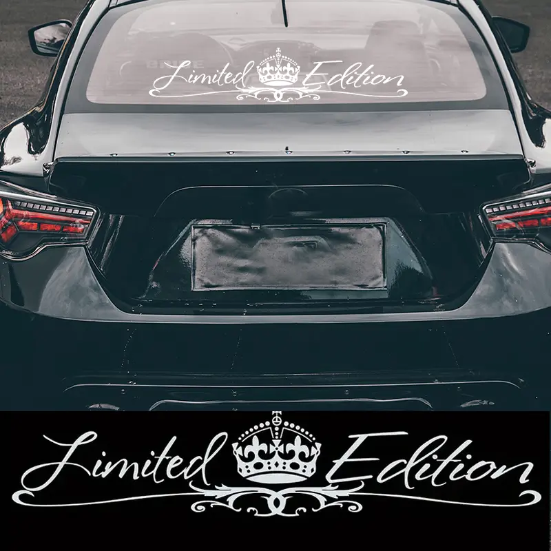 1PC Limited Edition Royal Crown Car Windshield Sticker, Waterproof Polyethylene, Sport Style Car Decal, Automotive Decals, Car Window Decal, Waterproof Decals, Vehicle Exterior Decoration, 59.5cm/23.43inch