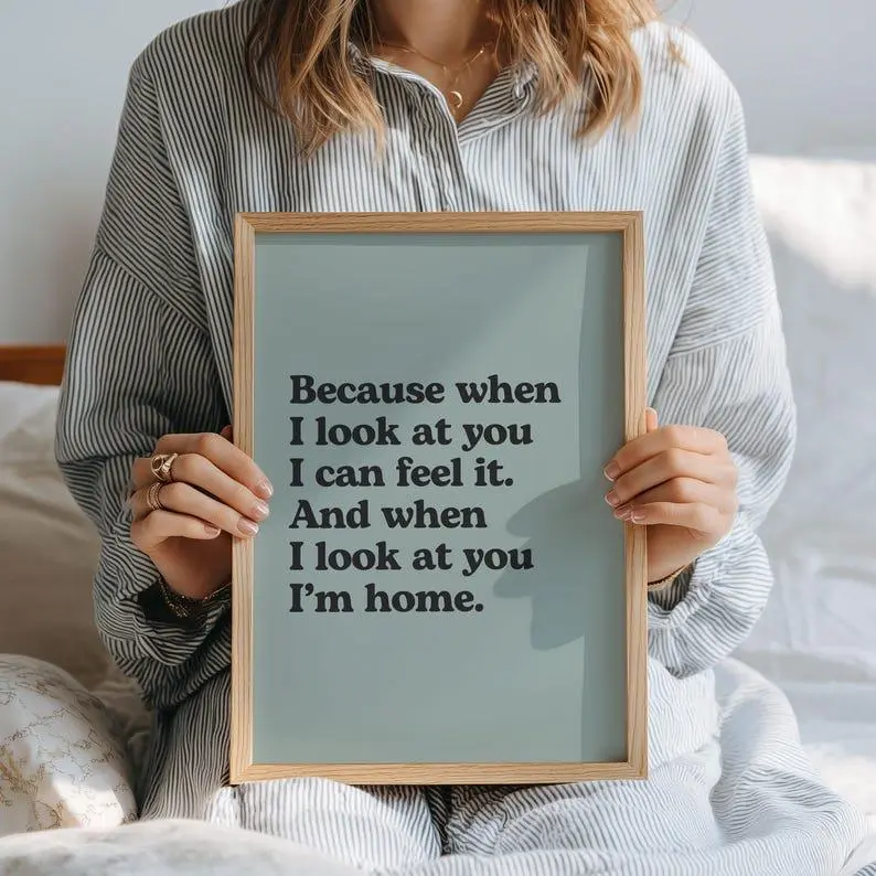 Personalized Framed Typography Poster, Custom Lyrics or Phrase Wall Art Print - Home Decor Contact Us for Quote