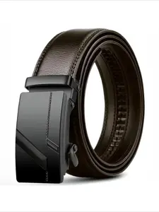 Fashion Automatic Buckle Belt for Men Famous Brand Business Belt Men PU Leather Waist Straps Black Male Jeans Belts for Men Elegant Belt Buckle