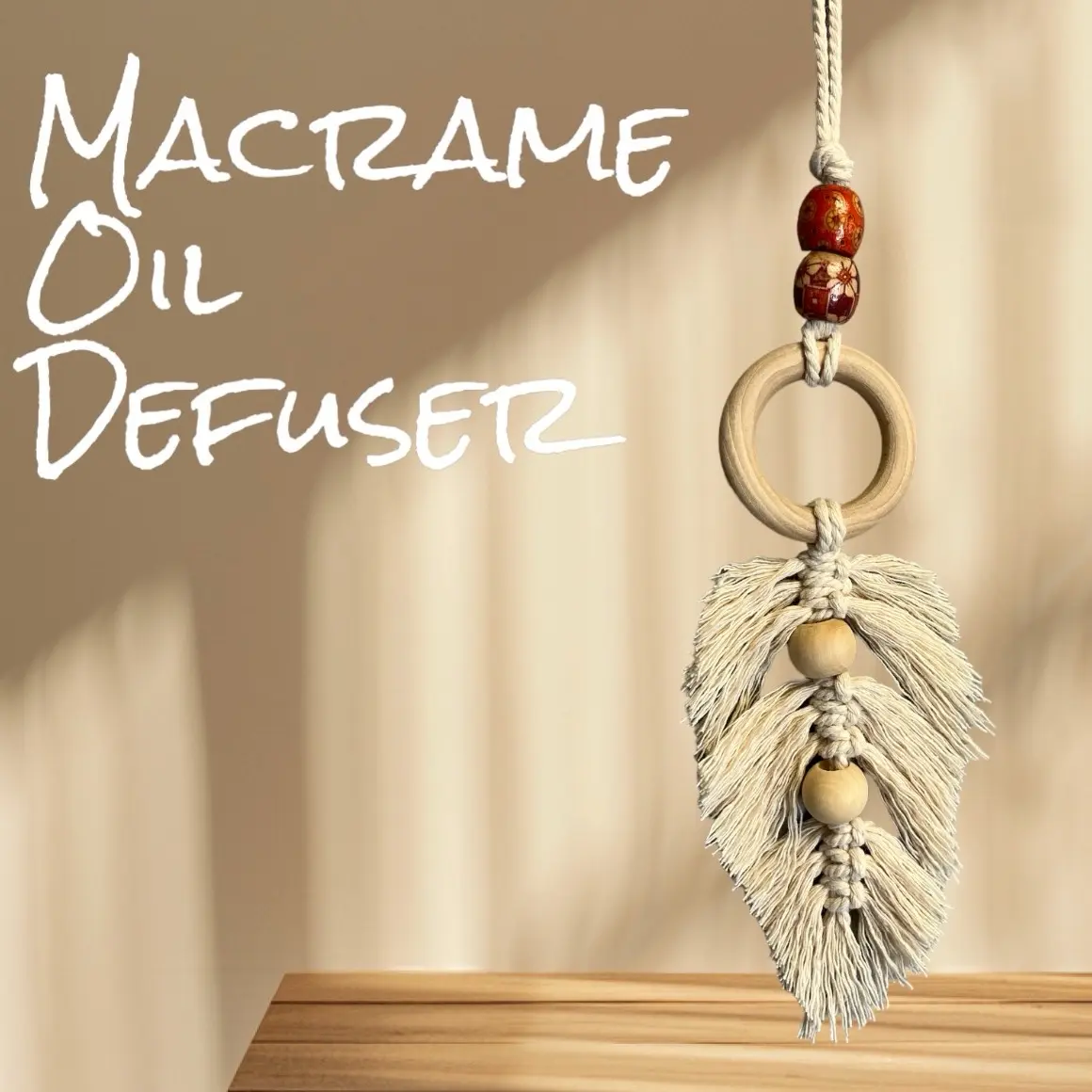 Macrame Braided Feather Essential Oil Defuser