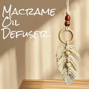 Macrame Braided Feather Essential Oil Defuser
