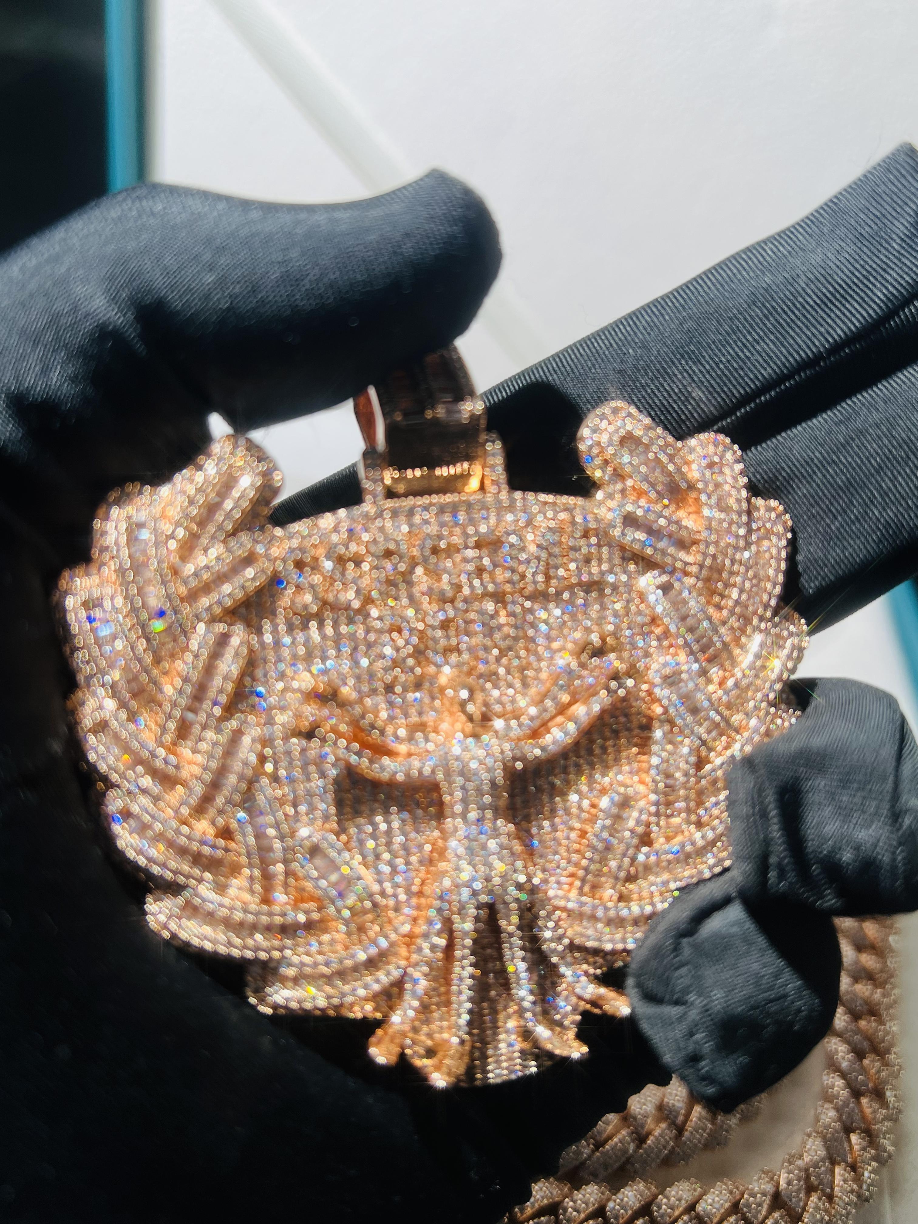 Custom Jesus Pendant VVS Ice Feeling Badge High-End Luxury Diamond Pendant Rose Gold Custom Symbol Pendant Hip-Hop Anniversary Gift