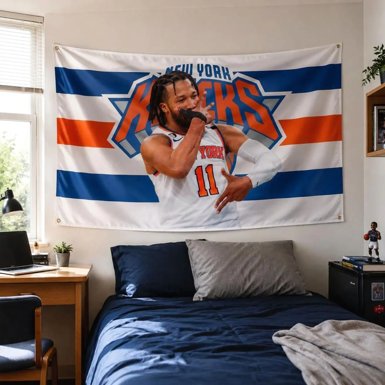 Jalen Brunson Flag, NYK Basketball Tapestry, New York Basketball Flag, Playoff Sports Wall Decor, Basketball Fan Banner