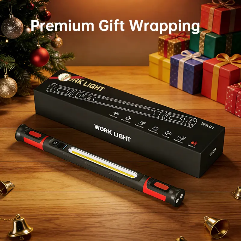 Rechargeable LED work light strip | High-brightness magnetic flashlight with hook, wireless portable cabin inspection light—ideal for workshops, outdoor emergencies, car repairs, mechanical maintenance, and garage tasks; an excellent gift choice for men d