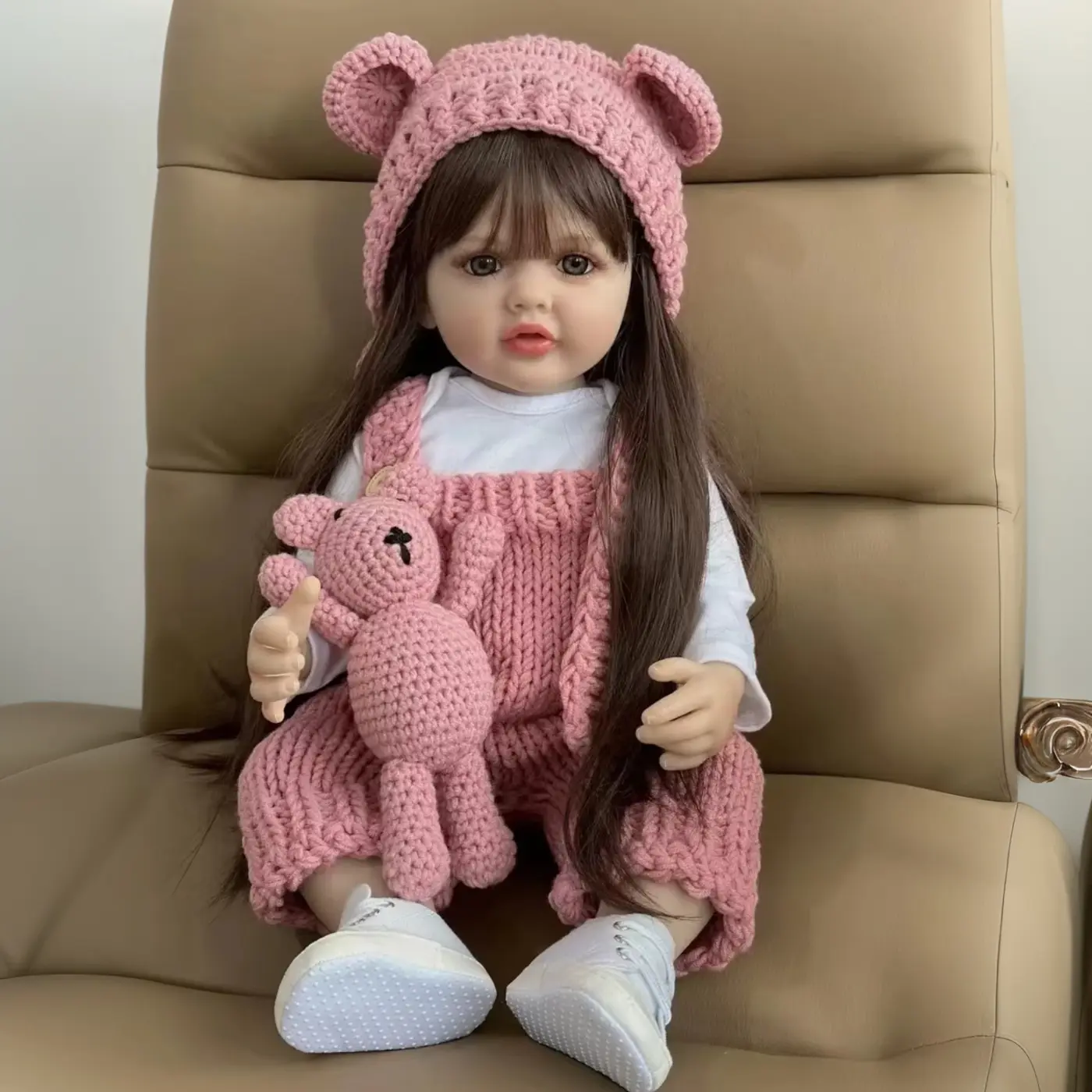 GUESSBELLY 55cm 22inch Lifelike Reborn Baby Soft Vinyl Body Girl Newborn Doll Princess Toddler Bebe Toy Birthday Gift