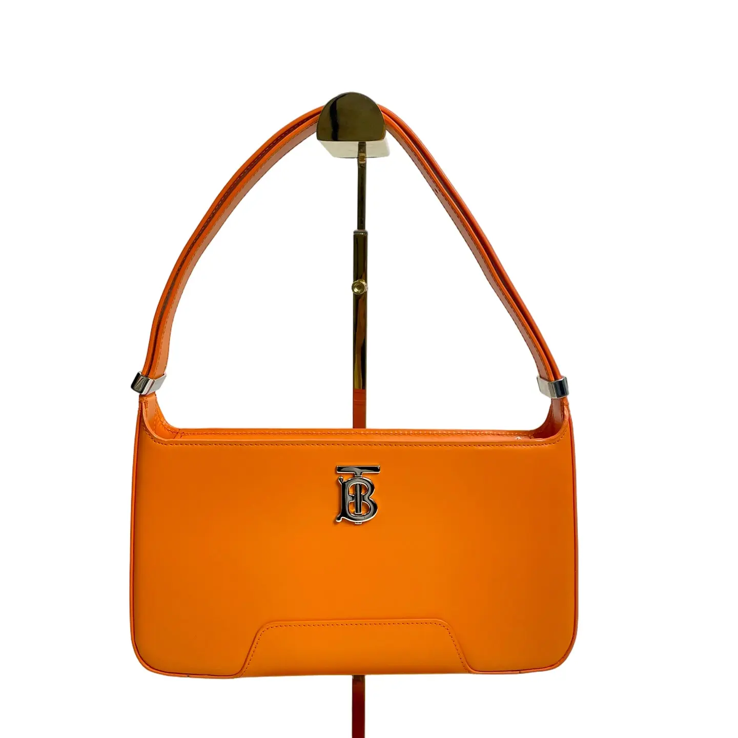 Pre-owned leather Top Handle bags Burberry TB Shoulder Bag Orange