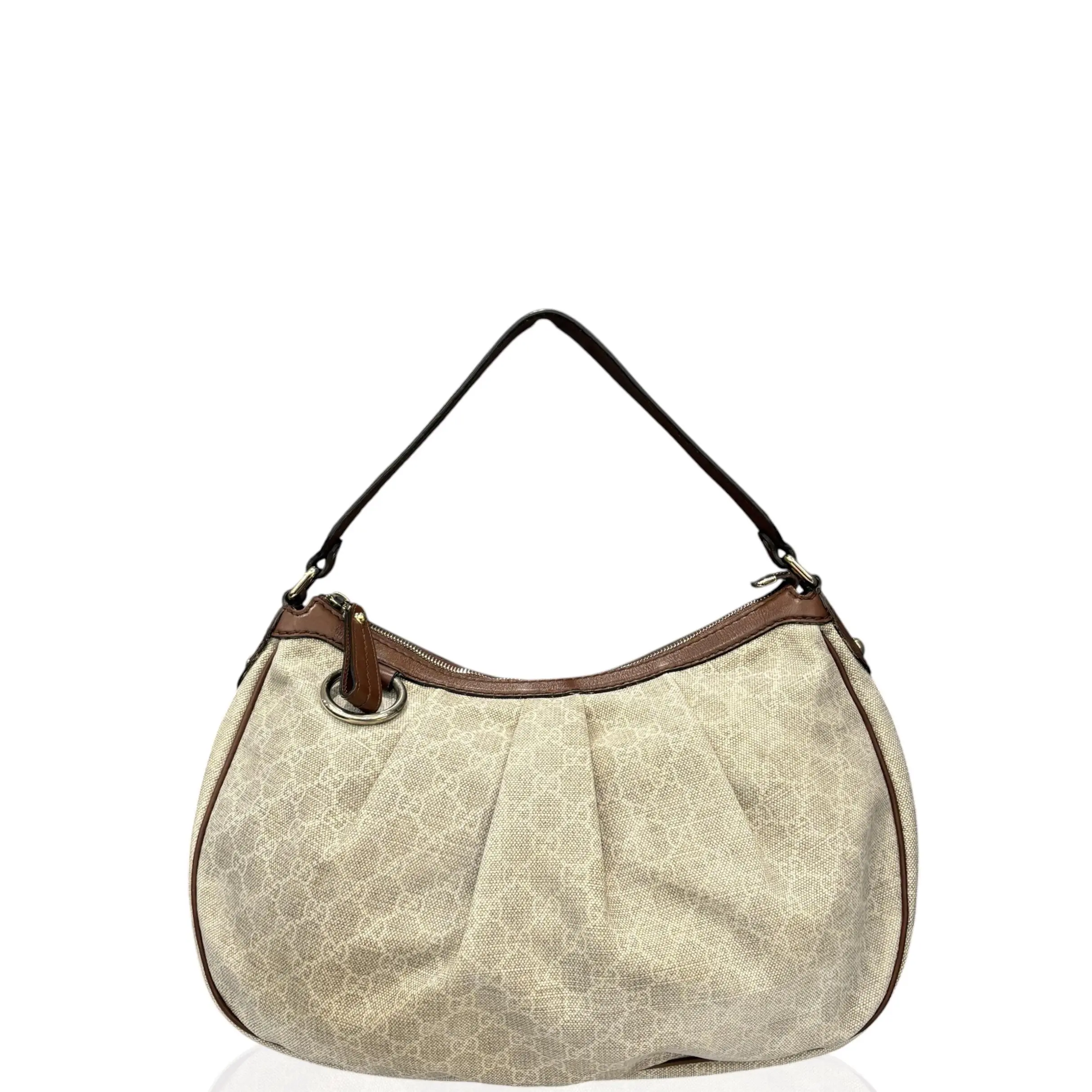 Pre-owned GUCCI Leather Shoulder Bags Shoulder Bag Canvas Taupe Brown (lc041826c3)