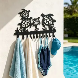 Cute Metal Ocean Animal Hooks, Outdoor Pool Wall Rack, Bathroom Towel Swimsuit Hat Holder, Perfect Gift for Holidays and Birthdays
