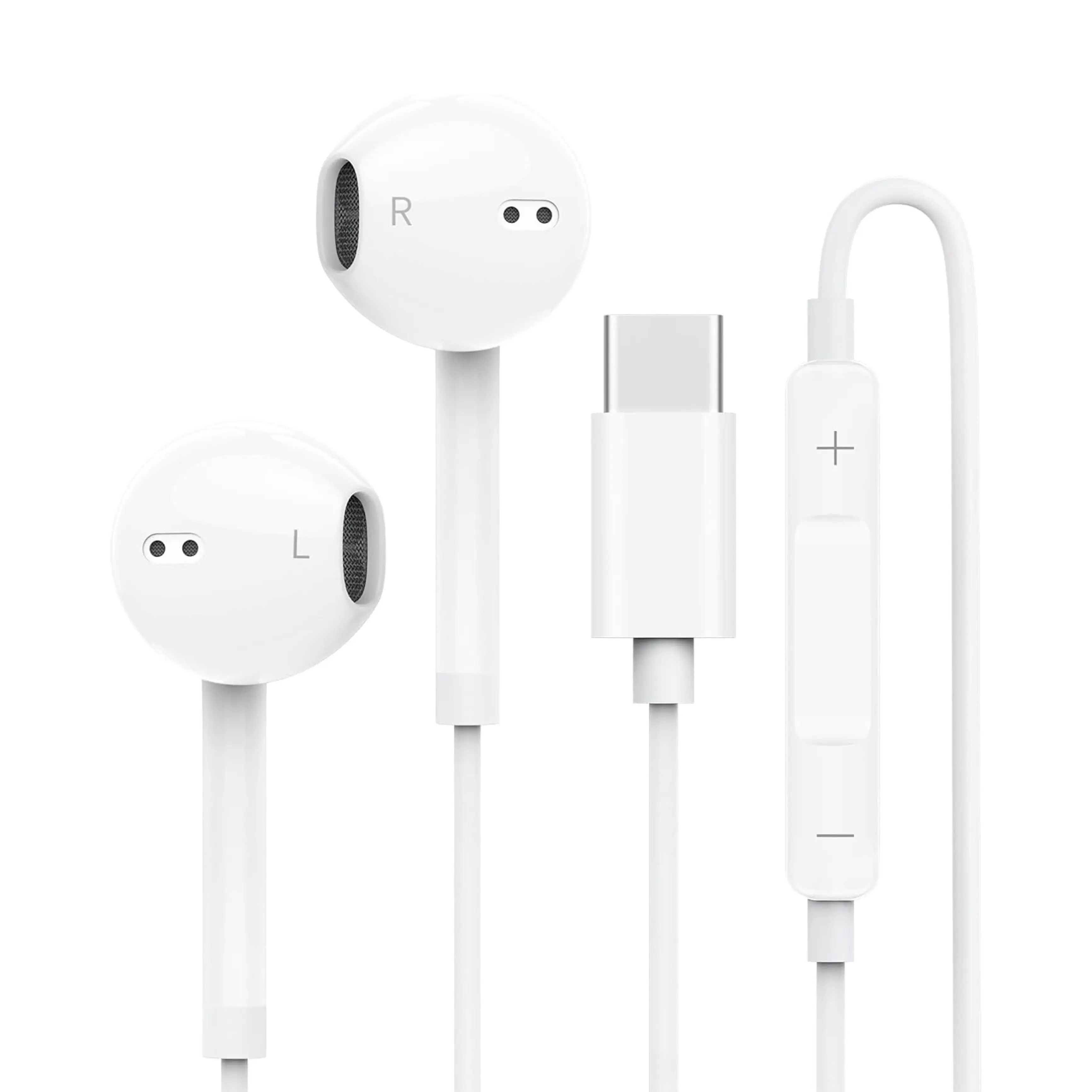 USB C Headphones Wired for iPhone 15, iPad Pro 13/12.9/11 inch, Air Mini, iPad 10th, USBC Earbuds for MacBook, Lenovo, Dell, Type C Earphones for Google Pixel, Samsung, Microphone, 1Pack Audio Bluetooth Durable Headset