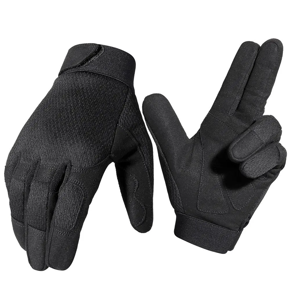 Breathable Full Finger Gloves, 1 Pair Non-slip Work Gloves, Anti Slip Gloves, Protective Work Gloves, Outdoor Sports Gloves for Working Riding Tactical Climbing