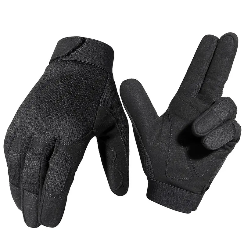 Breathable Full Finger Gloves, 1 Pair Non-slip Work Gloves, Anti Slip Gloves, Protective Work Gloves, Outdoor Sports Gloves for Working Riding Tactical Climbing