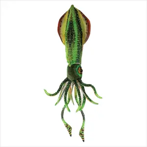 Real Planet™ Green Squid Realistic Plush Stuffed Animal