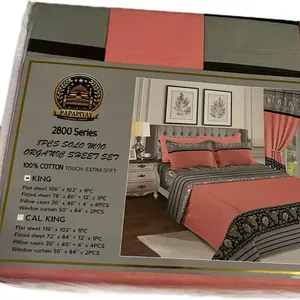 Papapay 2800 Series 5PCS 5020 M10 Organic Sheet Set King Size 100% Cotton Touch Extra Soft Bedding