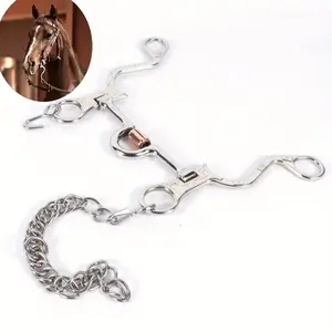 [Stainless Steel Horse Bit] 5 Inch Stainless Steel Mullen Mouthpiece Full Cheek Snaffle Bit - Circular Horse Bit - Outdoor Horse Accessory