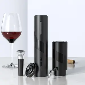4 in 1 Wine Opener Set, 1 Box Rechargeable Electric Wine Opener with Foil Cutter & Pourer & Vacuum Stopper, Bar Utensils for Home Kitchen Party