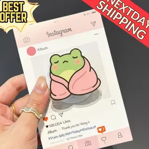 Cozy Frog MagSafe Phone Grip – Cute Frog Wrapped in Blanket, Fall Magnetic Phone Stand, Animal Phone Accessory, Cute Gift for Frog Lovers