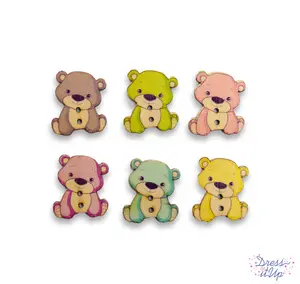 Beary Sweet Teddy Bear Animal Sew Through Buttons