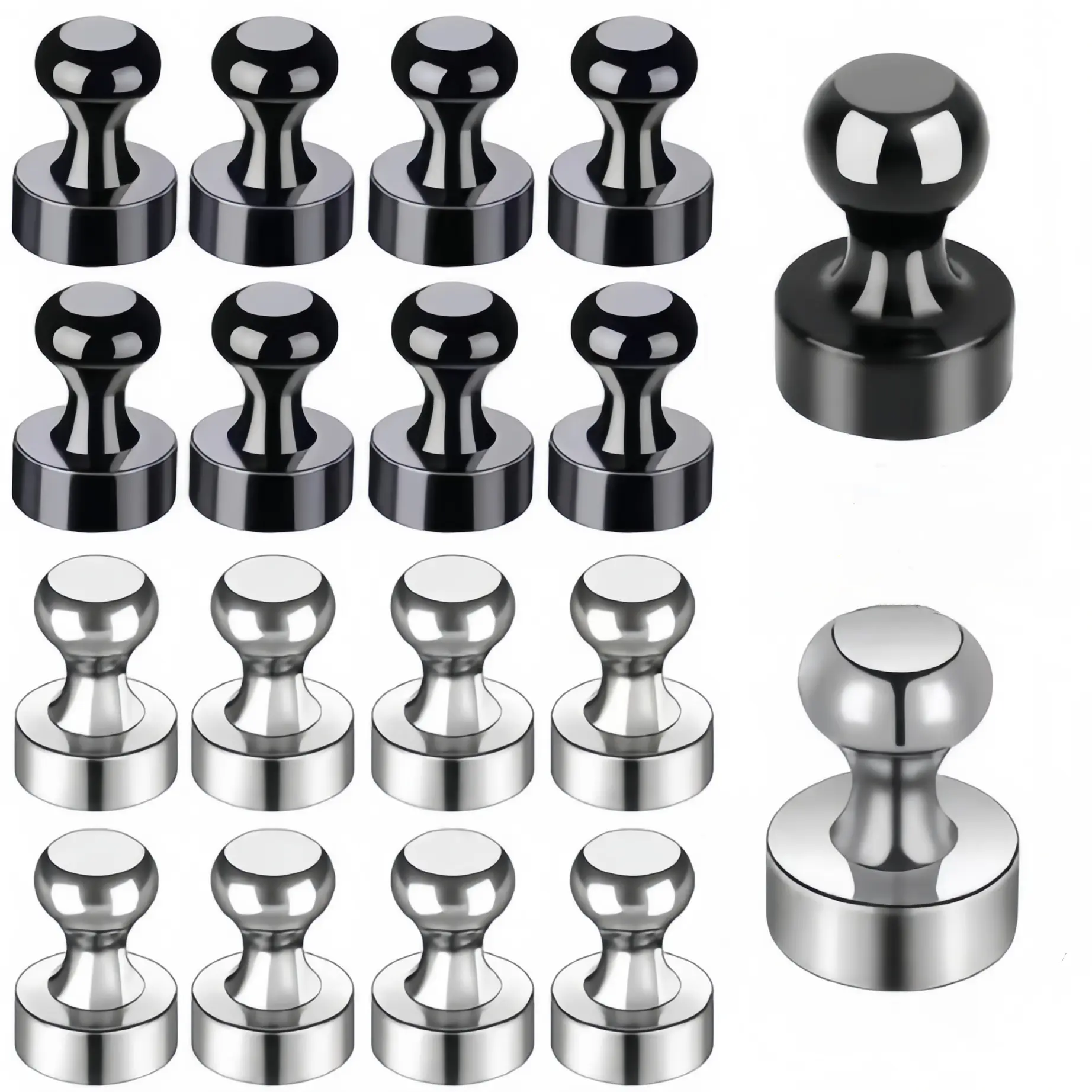 YOMI Magnetic Push Pins - 8pcs/Set Small Strong Metal Fridge Magnets, 0.47in Multi-Layered High-Pull Steel Multifunctional Magnets for Refrigerator Decorating, Sheet Compatibility (Home & Kitchen Accessory), Fridge Magnet, Multifunctional Magnet