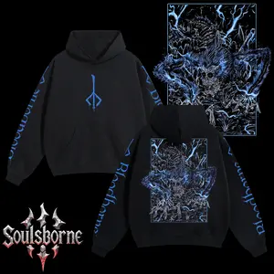[Soulsborne Style] Vintage Grim Style Darkbeast Paarl - Bloodborne Unisex Hoodie, Soulsborne Gaming Apparel, Game Shirt, Video Game Clothes, Boy Merch, Gift For Him, Gift For Her, Soulslike Streetwear