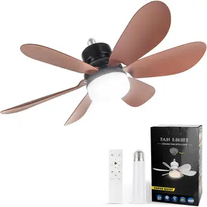 Socket Fan Light, Light Bulb Fan 20.5IN Dimmable, Screw in Socket Fan Ceiling Fan with Light for Garage, Kitchen, Basement ( Grain)