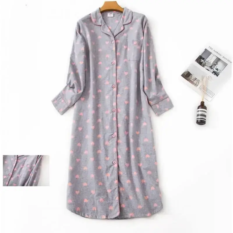 Women long flannel nightgown button down sleepshirt long sleeve nightshirt Women long flannel nightgown button down sleepshirt long sleeve nightshirt