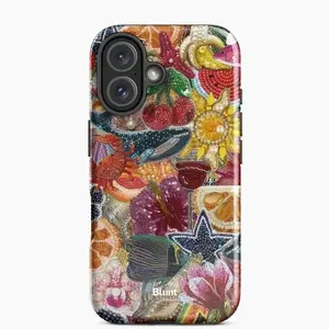 Blunt Beaded-Look Printed Case for iPhone 17 16 15 14 Pro Max | Realistic Bead Pattern Aesthetic Cover | Colorful Coastal & Fruit Graphic Phone Case