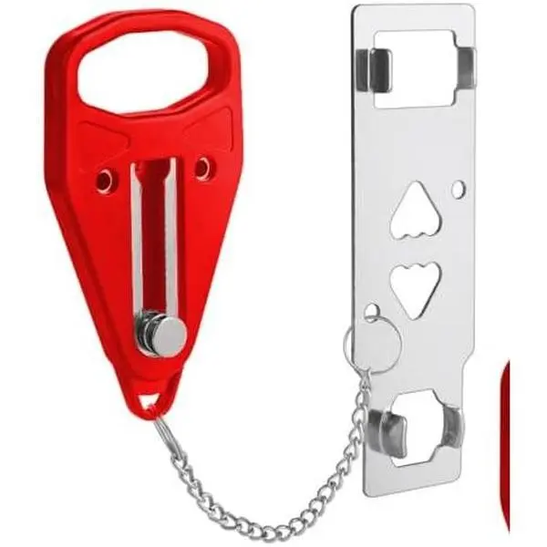 Portable Anti-Rust Stainless Steel Door Lock - Compact, No Tools Required Easy-to-Install Self-Defense Security Device for Apartments, Bedrooms - Fits Most Doors, Delivers Peace of Mind Year-Round