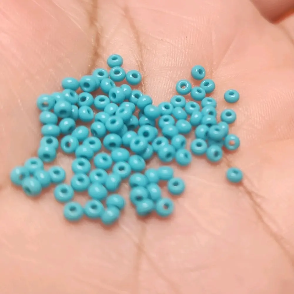 Preciosa Brand Zcech Glass Beads 10/0  Turquoise Blue  Color Seed Beads for Jewelry Making. 15 gr.
