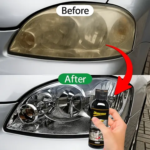 Car Headlight Restoration Cream, 100ML Anti-Oxidation Scratch Repair, PVC Plastic Polishing, Headlight Polishing Agent, Suitable for Car Light Maintenance Care, Car Detailing Accessories