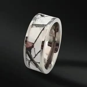 Snow Camo Wedding Band for Her