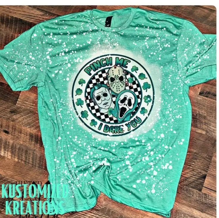Pinch Me I Dare You • Bleached T-shirt Tee Top St Paddys Day St Patrick Horror Shirt Funny Unisex