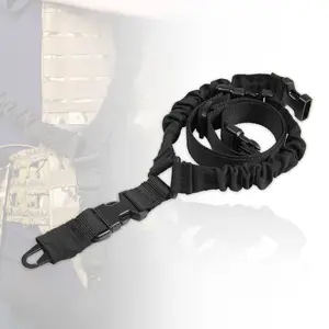 Single-point sling with waist bag, 1000D nylon single-point sling with metal hook, adjustable outdoor sling, sturdy and durable single-point sling