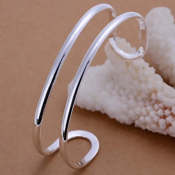 Original 925 Sterling Silver Fine Double Line Bangle For Man Women Adjustable Bracelets Fashion Party Wedding Jewelry Gifts