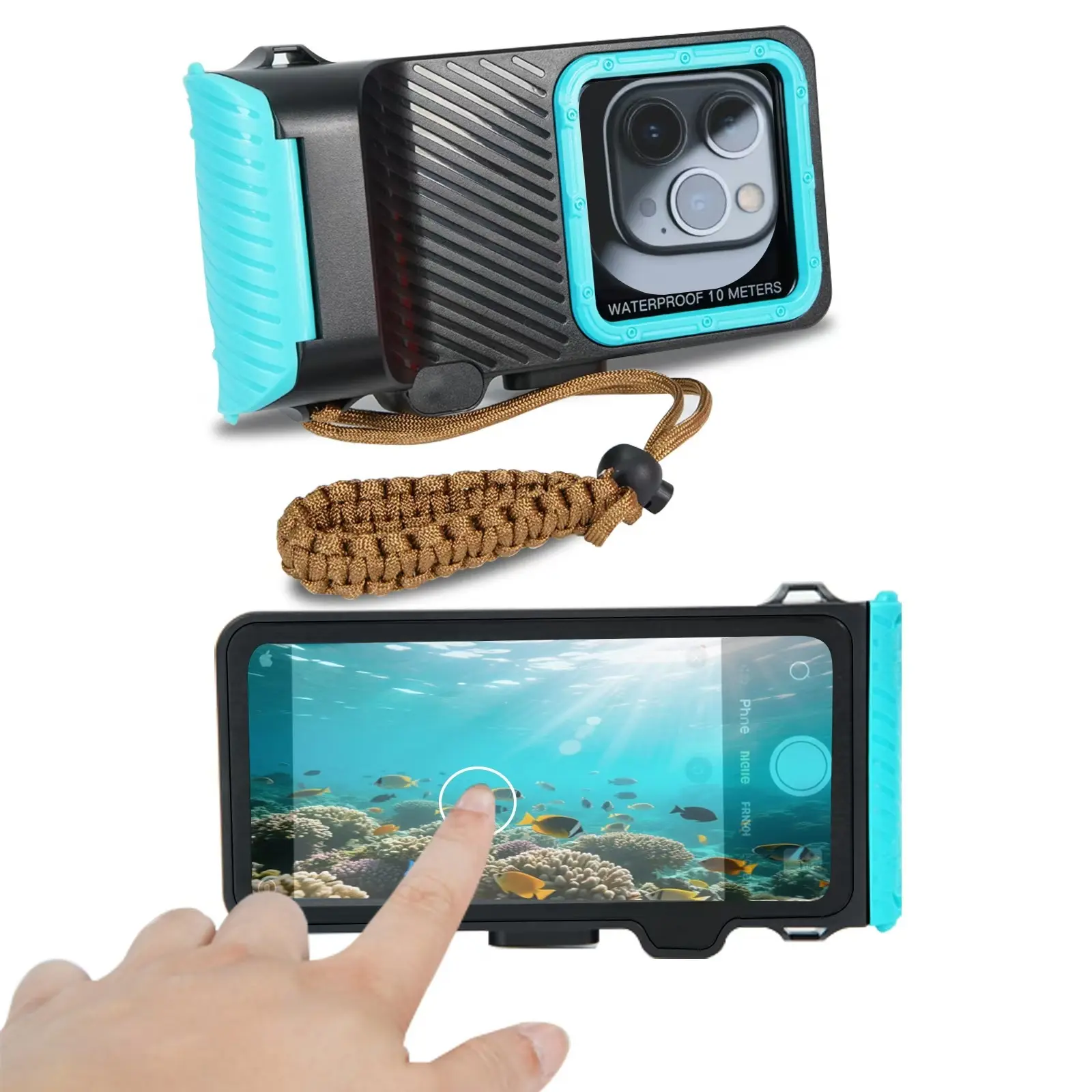 2025 Upgraded Universal Underwater Diving Phone Case Suitable for iPhone/Samsung Galaxy/Android Series 4.7-6.9 Inch Phones, Underwater Touch Screen to Take Photos and Videos, Beach, Outdoor, Swimming and Diving Waterproof Phone Case