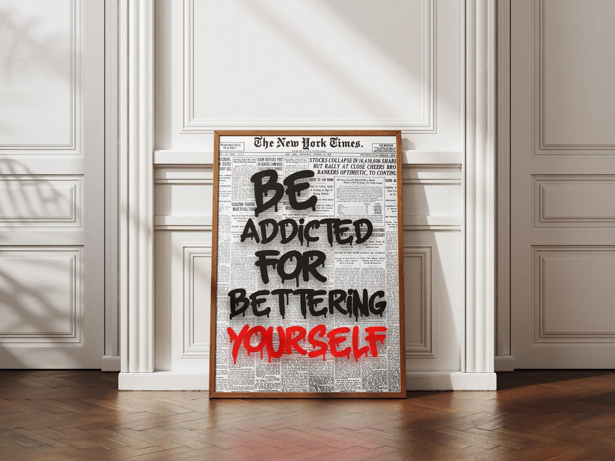 Be Addicted To Bettering Yourself Poster Motivational Wall Art Print Modern Typography Quote